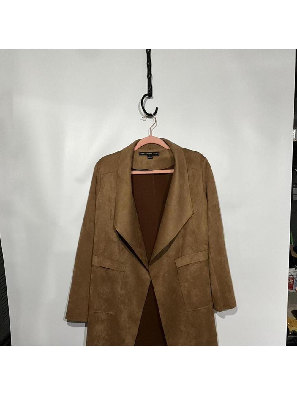Urban Outfitters Brown Suede Open Front Coat
